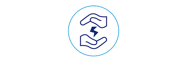 Carrier Truck Icon - Hands around Lightning Bolt