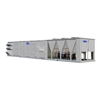 Carrier P Series rooftop units are pre-wired and factory-tested in both cooling and heating modes. All models feature an industrial grade cabinet with fully hinged access panels. 