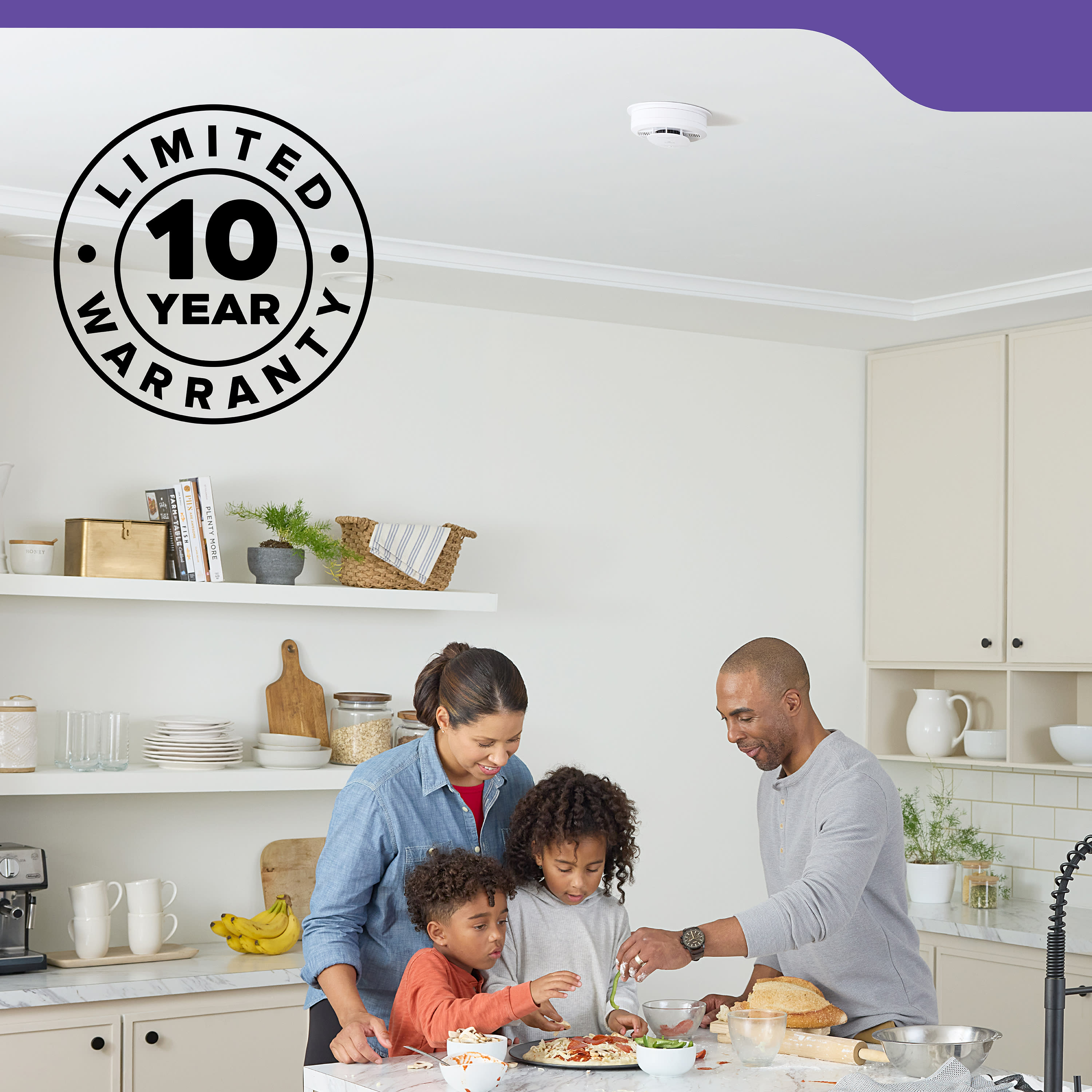 DETECT Combination Smoke & Carbon Monoxide Alarm, Hardwired with 10