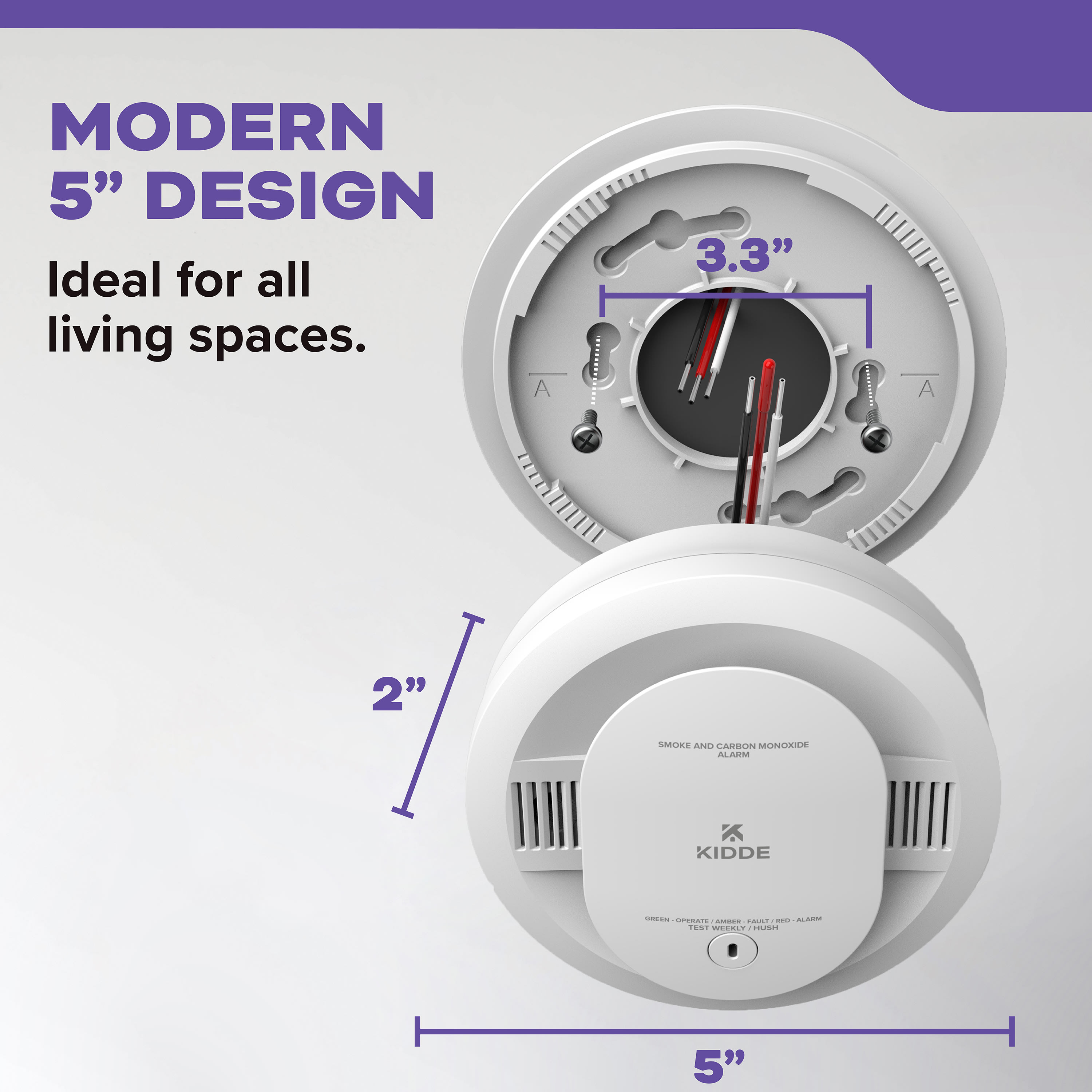 DETECT Combination Smoke & Carbon Monoxide Alarm, Hardwired with AA