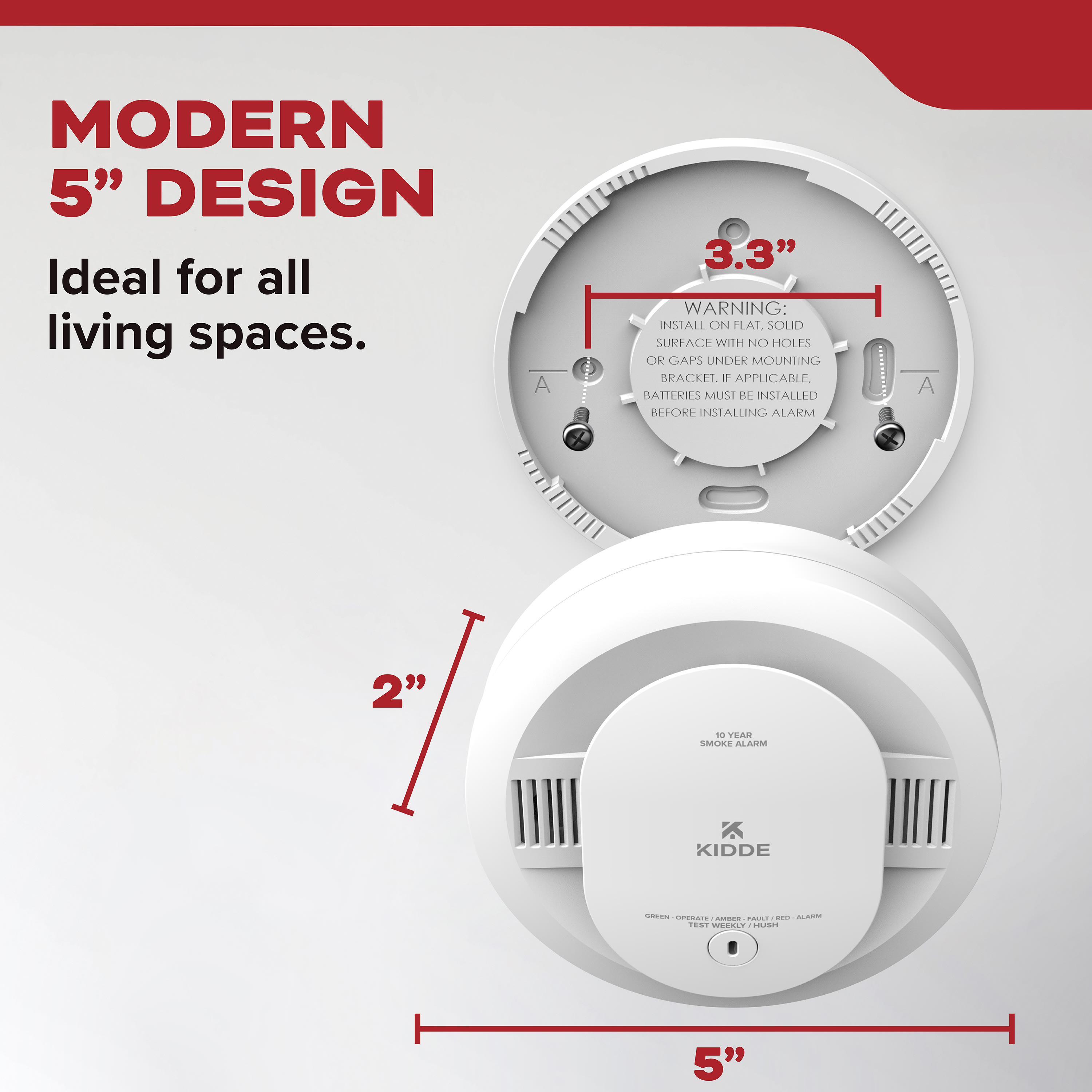 DETECT Smoke Alarm, 10Year Battery Powered 20SD10 Kidde