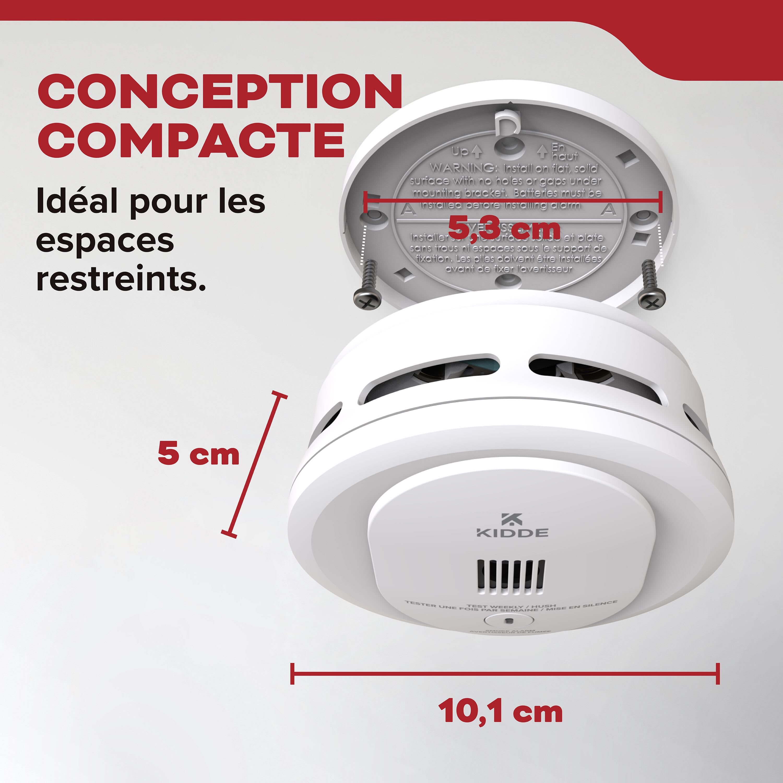 Détecteur De Fumée 10 Ans Avec Pile 9V Remplaçable - 3 Pièces - Certifié EN14604, Alarme Pile Faible - 10