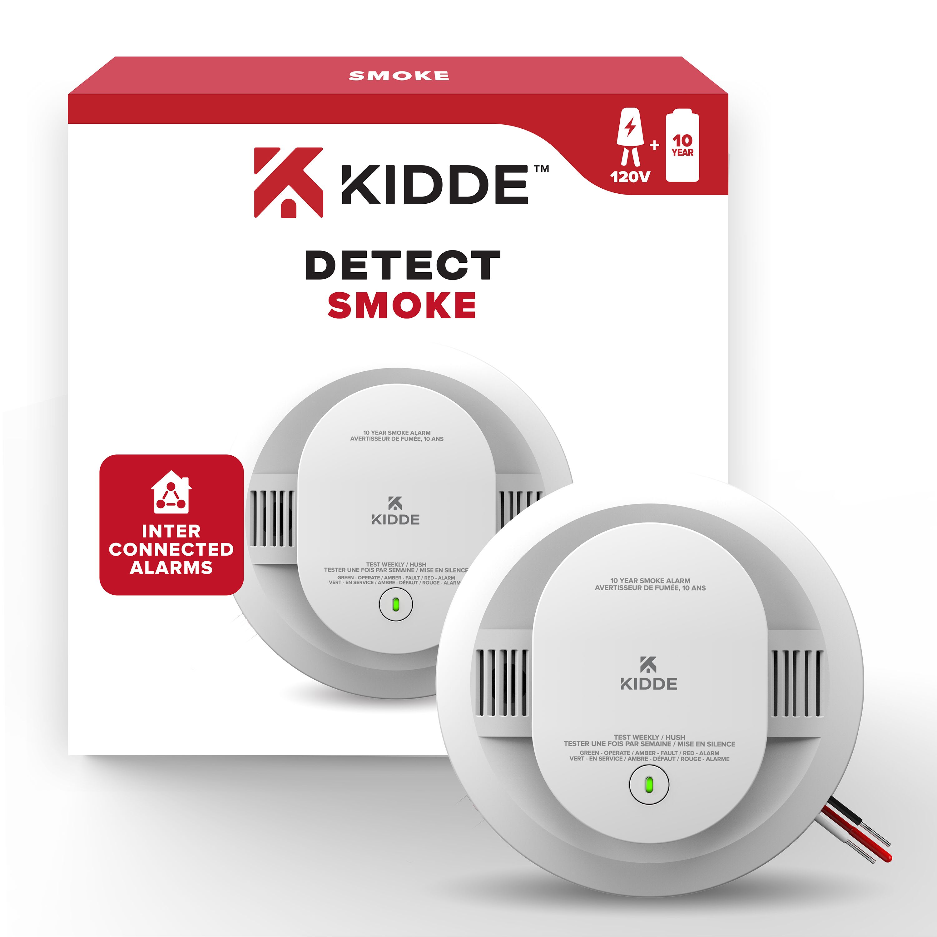 DETECT Smoke Alarm, Hardwired with 10-Year Backup Battery