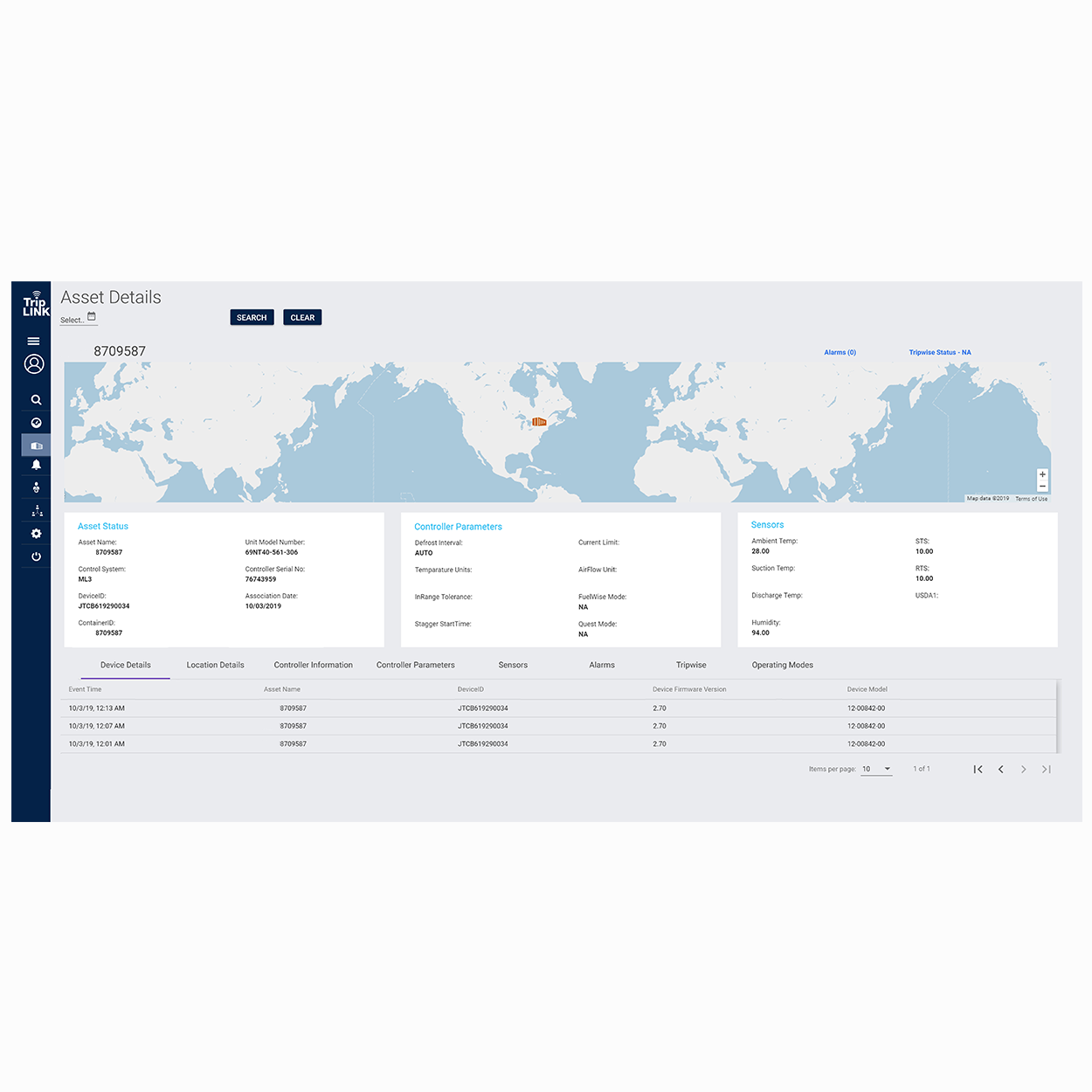 Carrier Transicold TripLINK data management platform for container