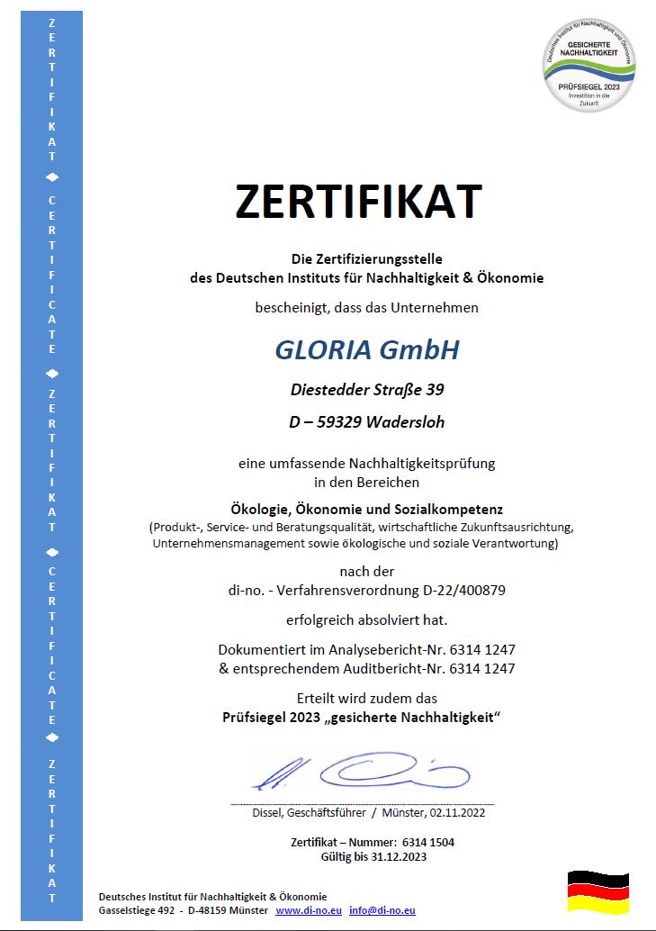 gloria-gesicherte-nachhaltigkeit-zertifikat-2023 gloria-gesicherte-nachhaltigkeit-zertifikat-2023