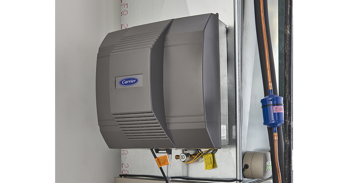 carrier humidifier installed, one of the best humidifier options that carrier offers