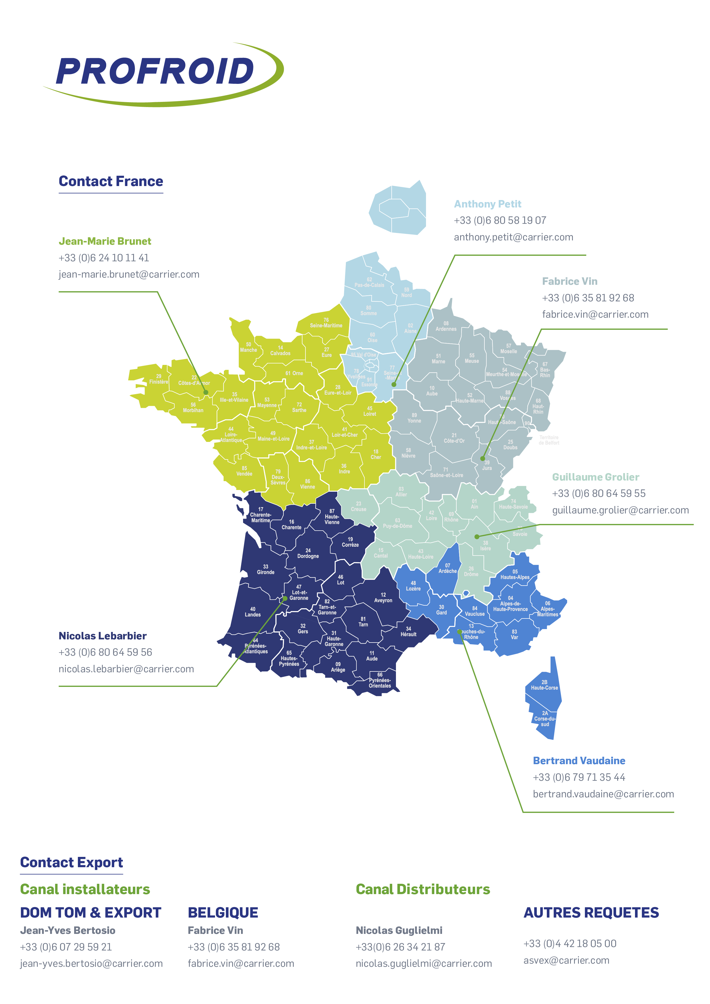 Profroid Contact Map - FR