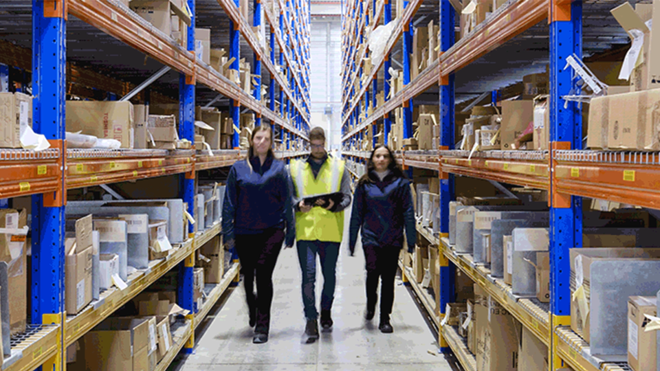 Spare parts warehouse supporting efficient HVAC Equipment Servicing and repair logistics