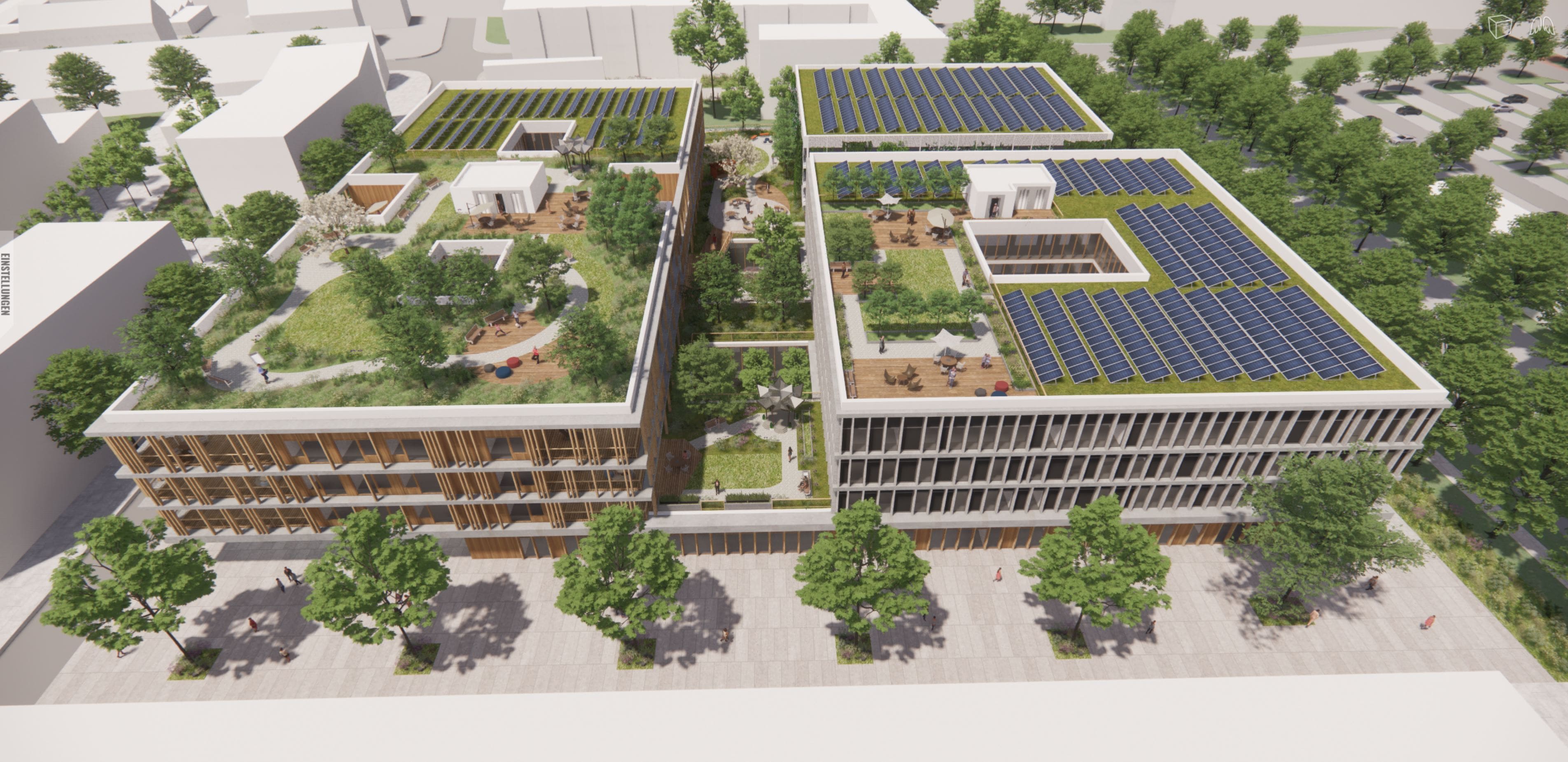 Der SancuraPark auf dem Lagarde Campus in Bamberg wird ein Quartiersbüro für Bürger, ein Demenzzentrum mit 118 Plätzen sowie Unternehmen aus dem Gesundheitssektor beherbergen.