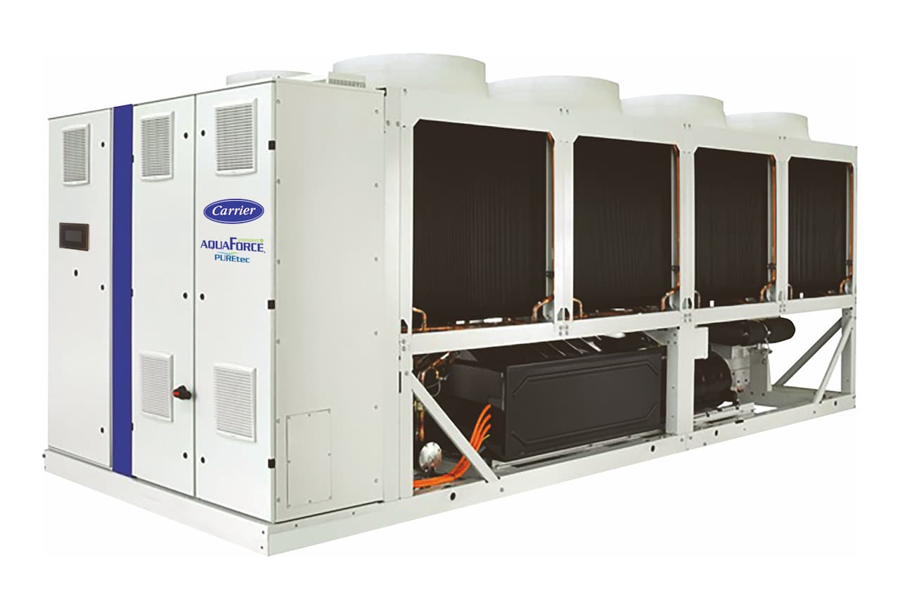 carrier-30KAVPZE-variable-speed-screw-liquid-chiller-front-right