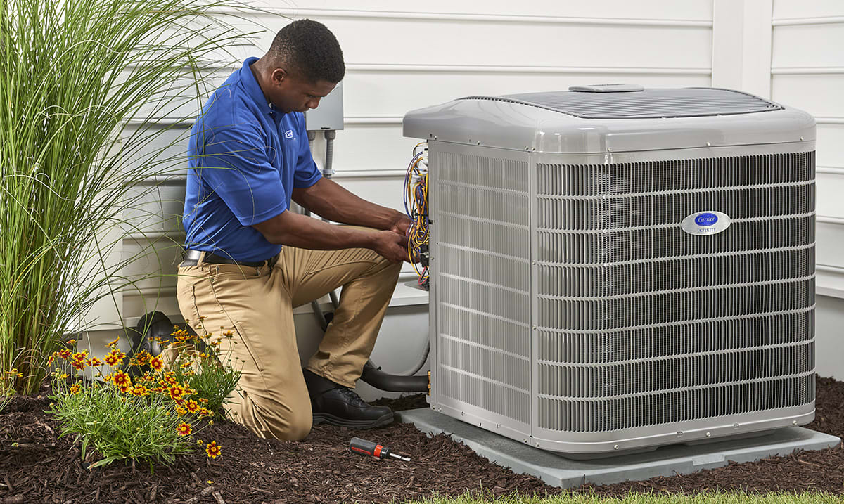 a carrier dealer investigates a heat pump not cooling