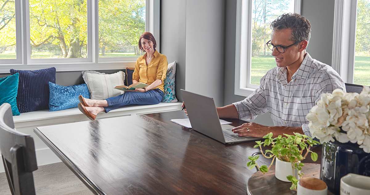 a homeowner researches air conditioner filters online