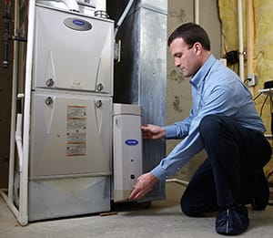 carrier dealer shows how to perform ac filter replacement