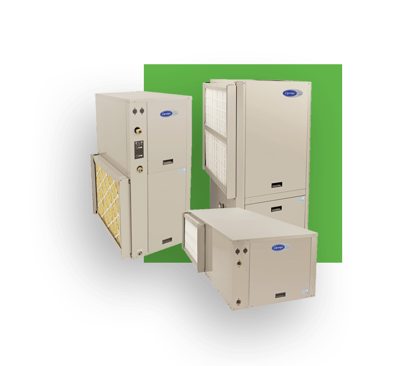 geothermal heat pump producing geothermal heat and green block
