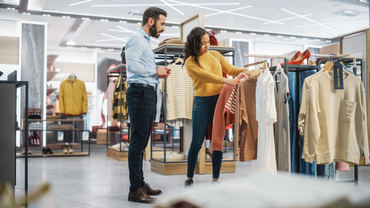Woman-man-retail-store