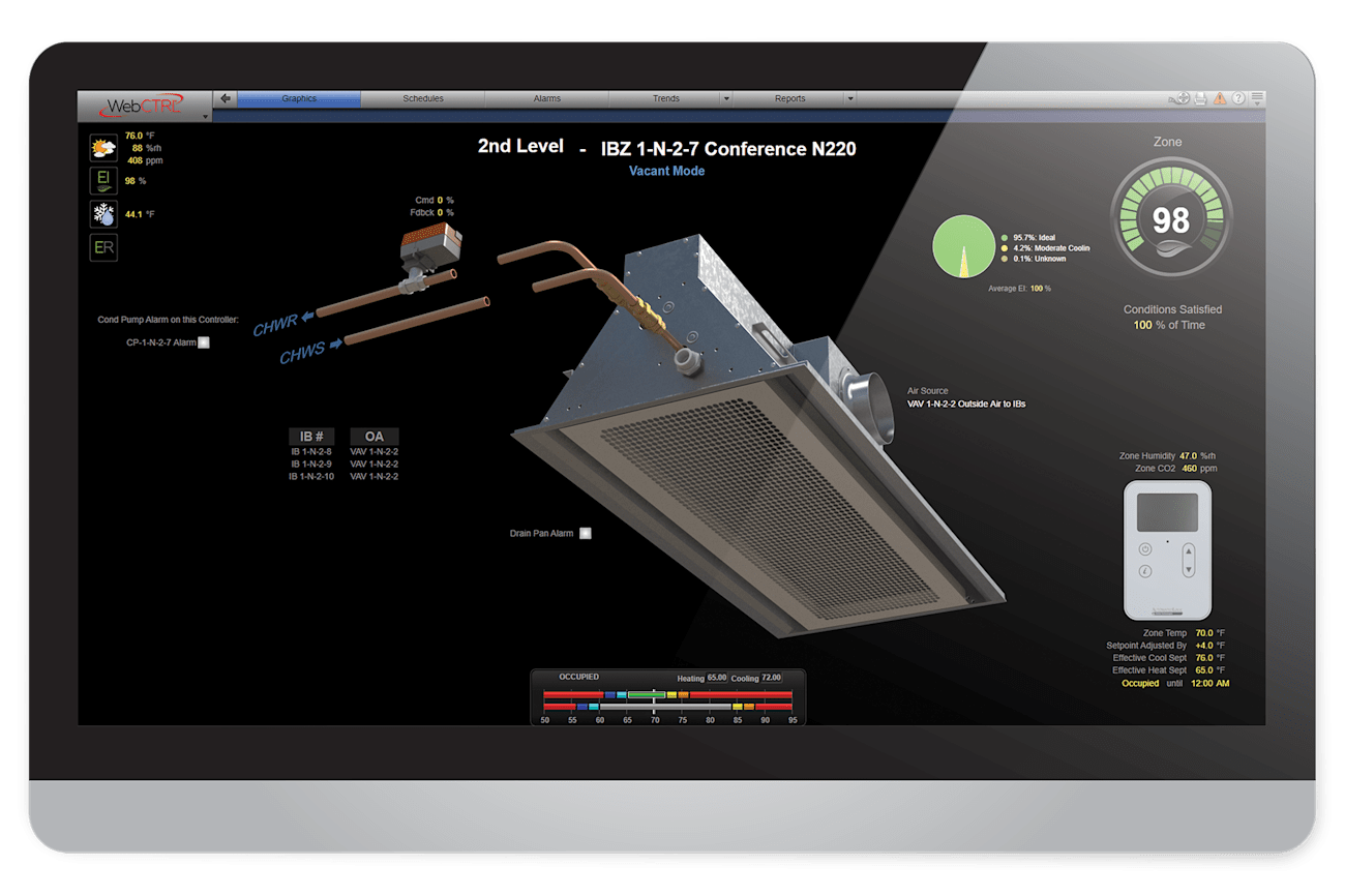 AutomatedLogic WebCtrl screen capture - conference room with air terminal