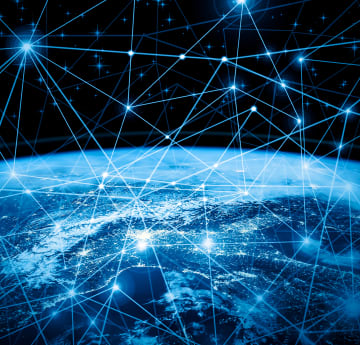 An illustration of a network and contacts across the world