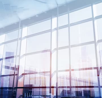 Abstract photo of a view from a building with large windows