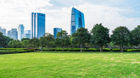 Sustainable urbanization park scene