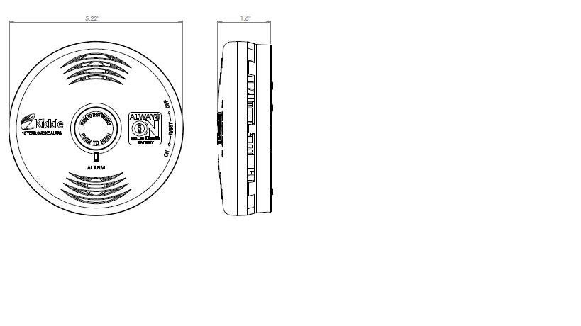 Kidde P3010B Worry-Free Sealed Lithium Battery Power Smoke Alarm