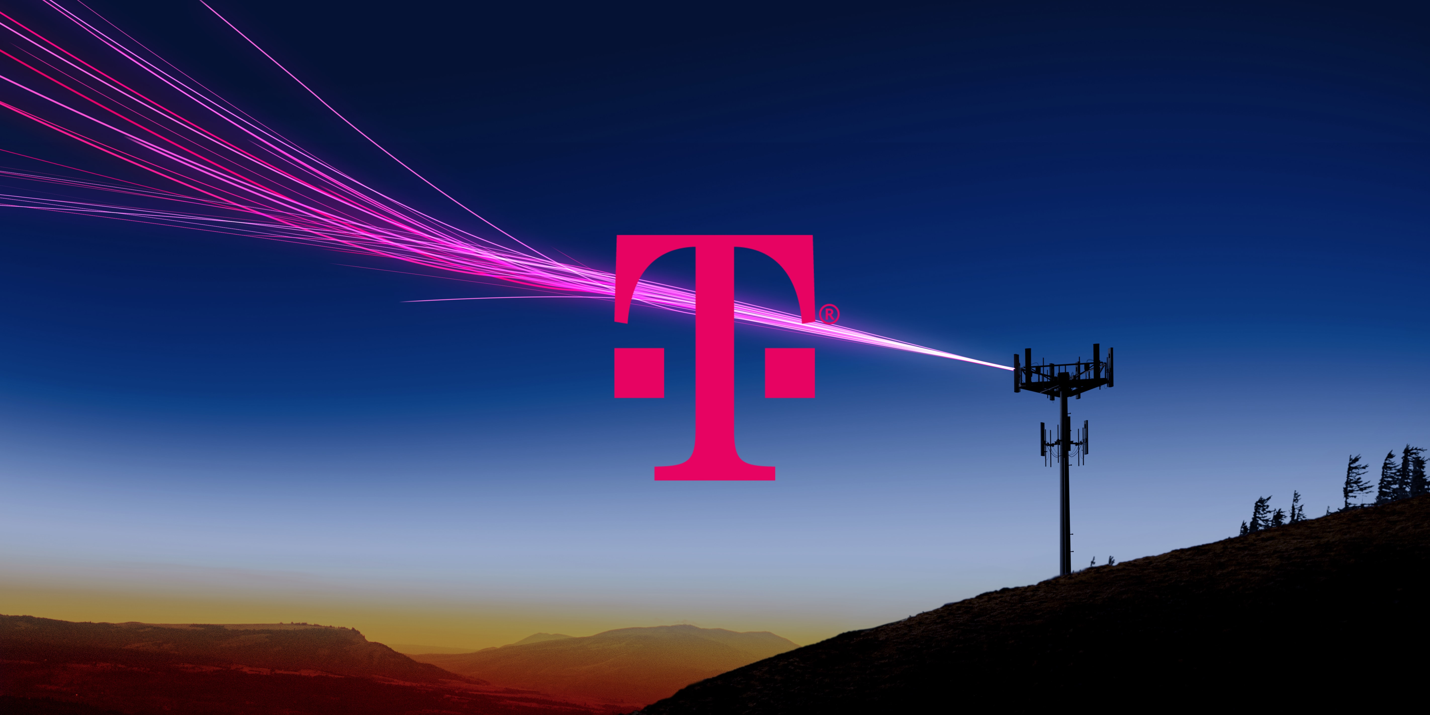 t-mobile logo in nighttime sky