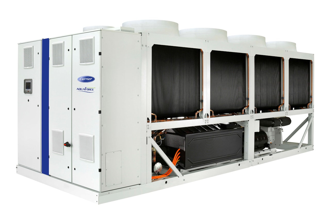 carrier-30KAV-variable-speed-screw-liquid-chiller-front-right carrier-30KAV-variable-speed-screw-liquid-chiller-front-right