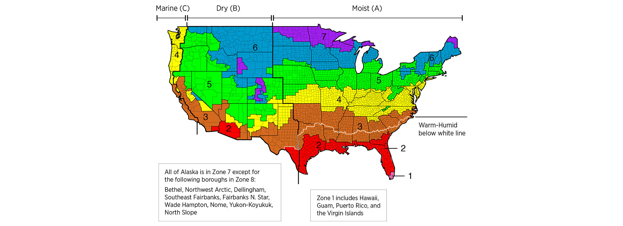 U.S.-Department-of-Energy-Climate-Zone-Map U.S. Department of Energy Climate Zone Map for furnace vs electric heat pump