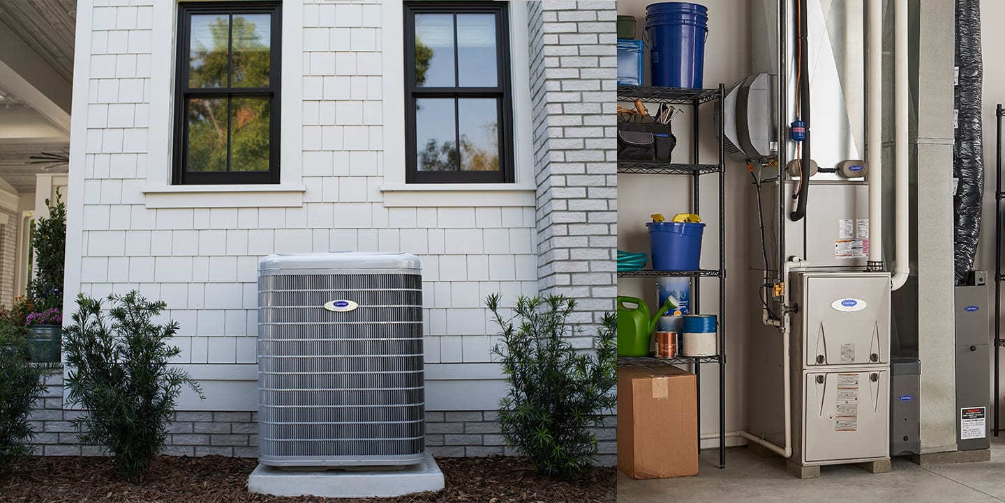 a dual fuel heating system represented by a furnace and heat pum a dual fuel heating system represented by a furnace and heat pump