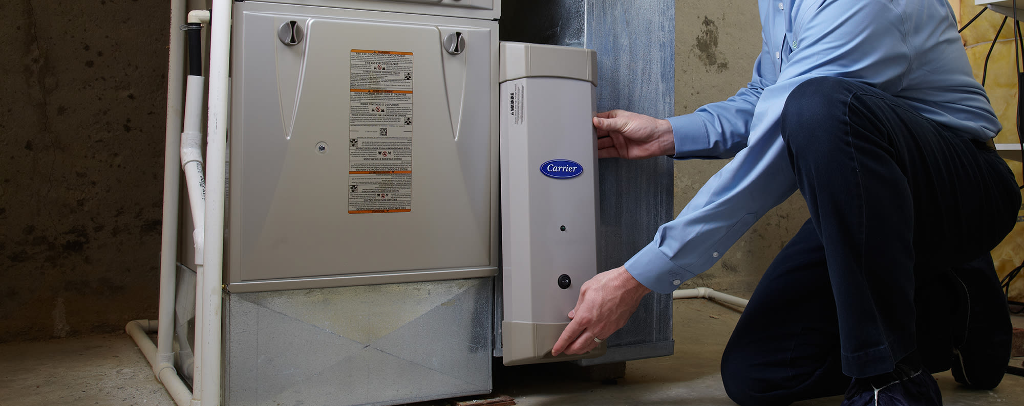 a carrier dealer installs the best air purifier for allergies a carrier dealer installs an allergen air purifier