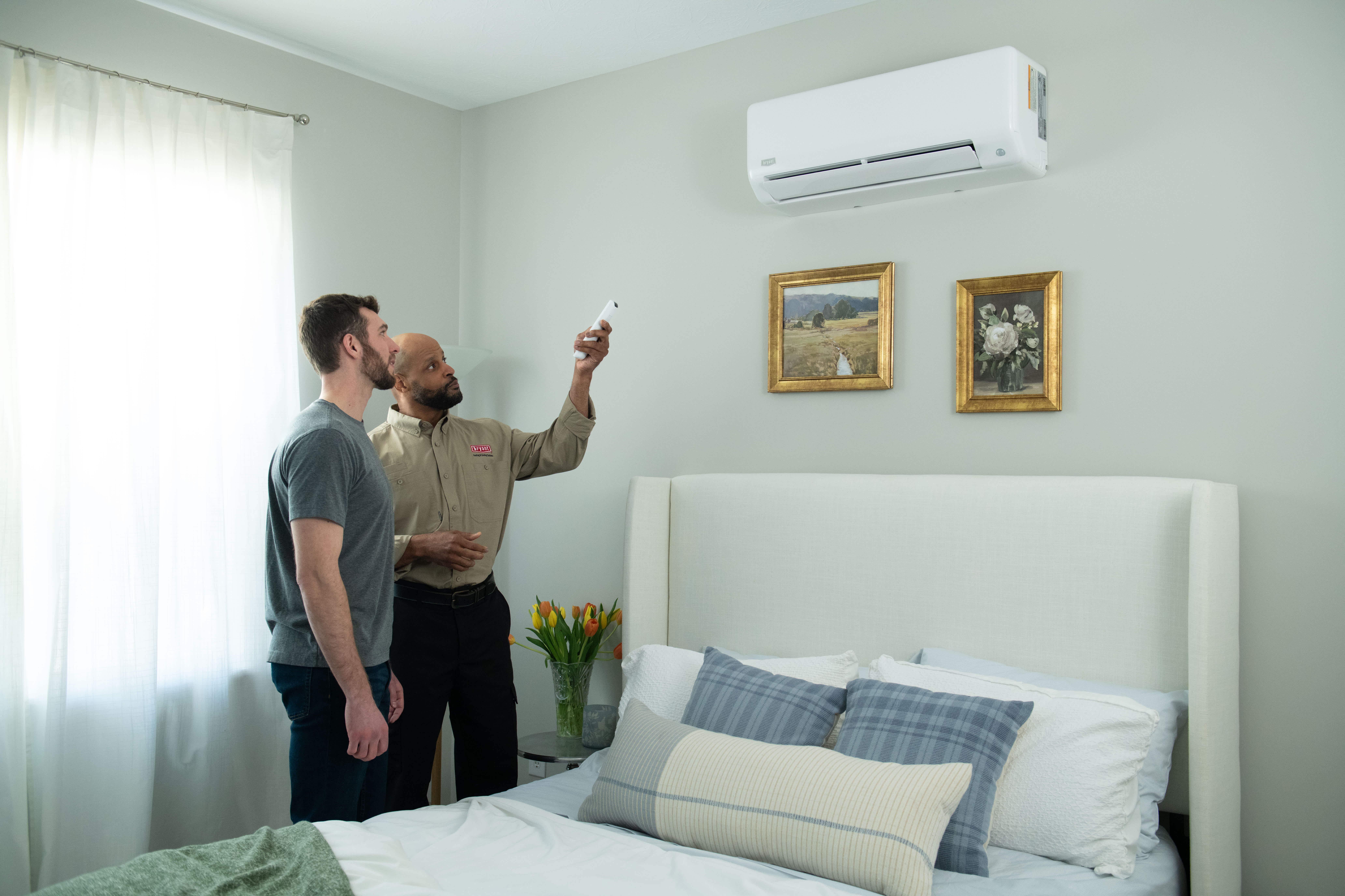 a bryant dealer discusses small mini splits with homeowner a bryant dealer discusses small mini splits with homeowner