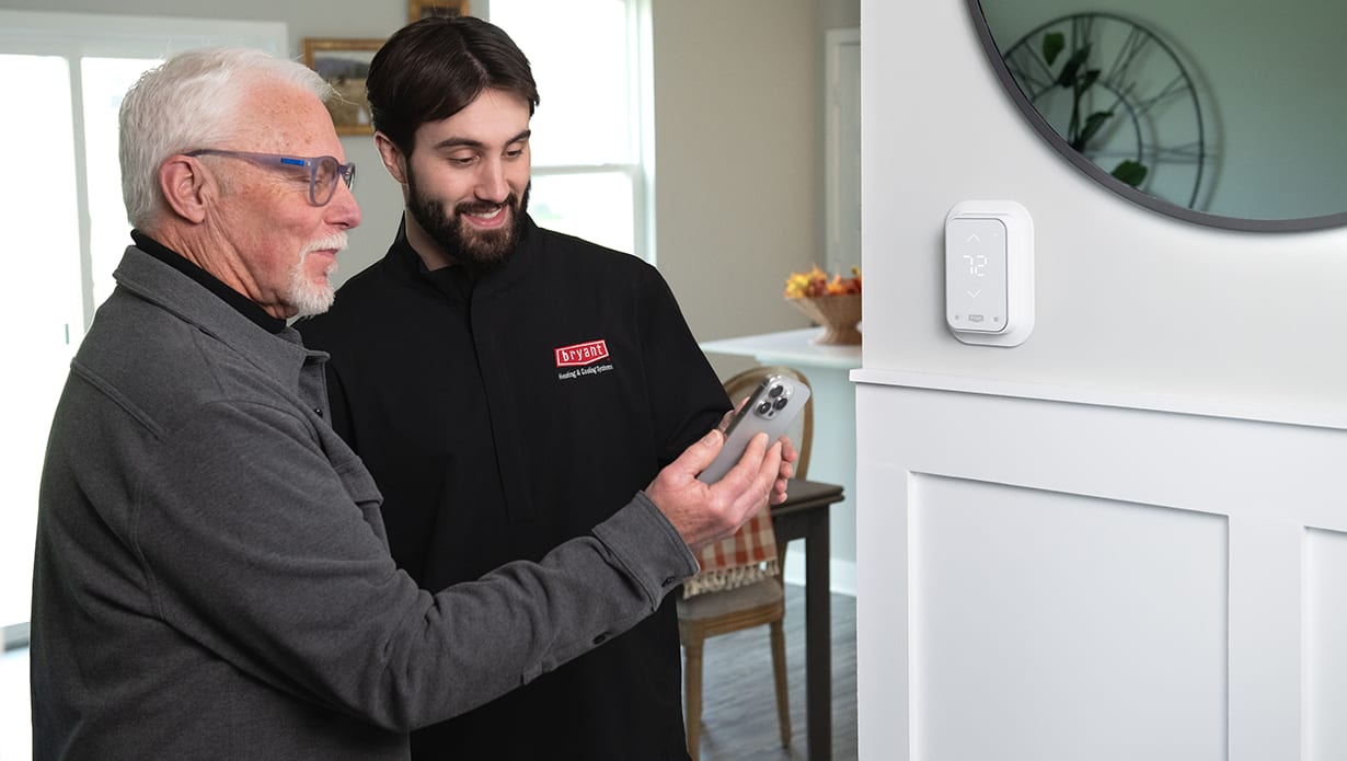 a bryant dealer explains ac thermostat settings to homeowner a bryant dealer explains ac thermostat settings to homeowner