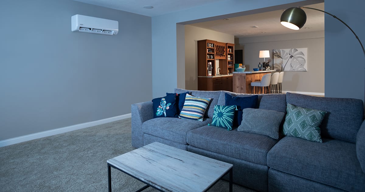 a carrier ductless mini split unit installed in basement a carrier ductless mini split unit installed in basement