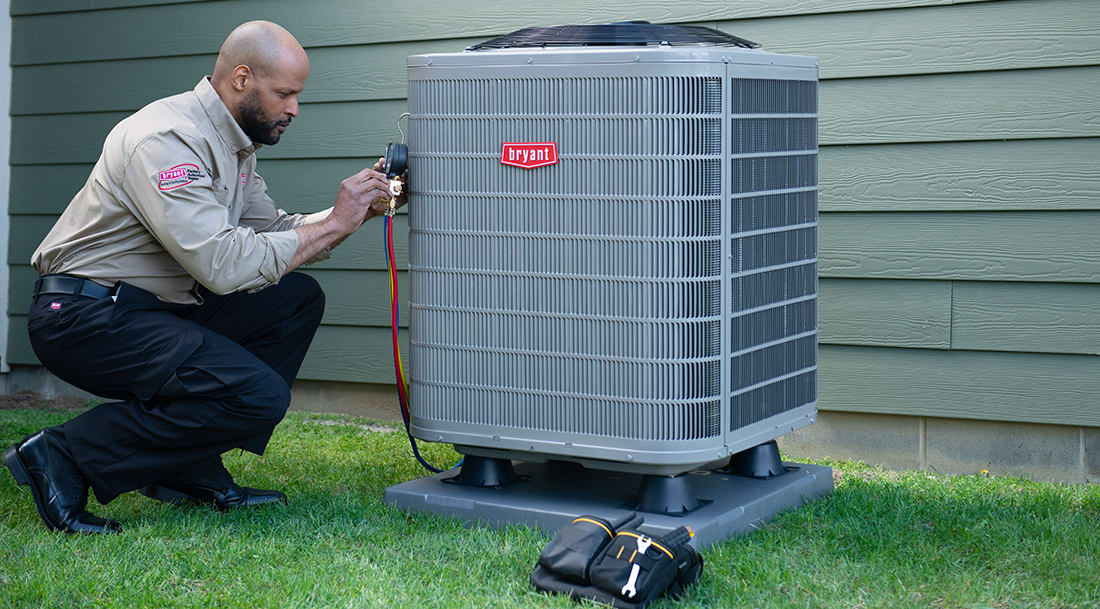 bryant dealer finishes installing 5 ton heat pump