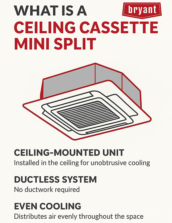 Bryant Ceiling Cassette Mini Split Infographic
