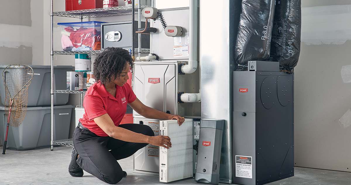 a bryant dealer changes the air filter