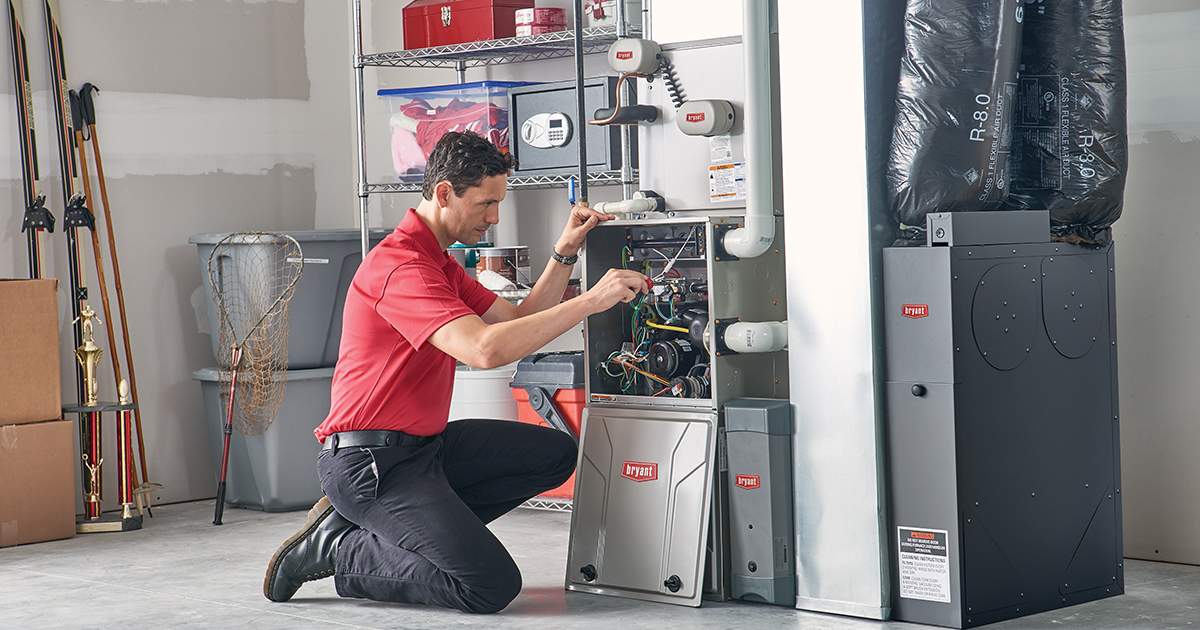 a bryant dealer finishes furnace ignitor repair
