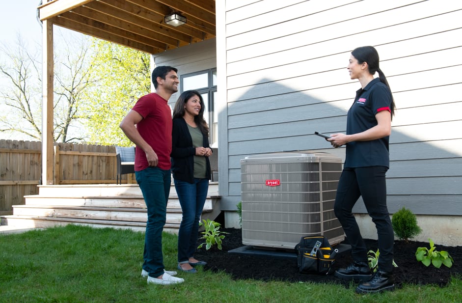 a bryant dealer and homeowners talk after evaporator coil cleaning