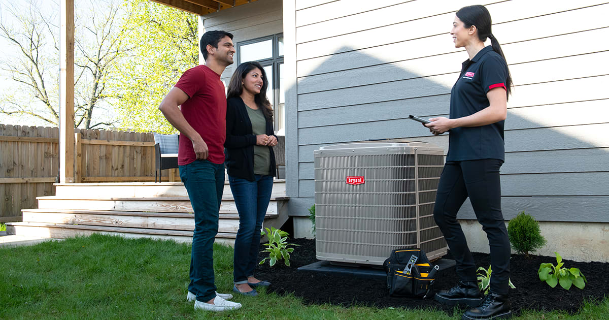 a bryant dealer and homeowner discuss reasons for heat pump not heating