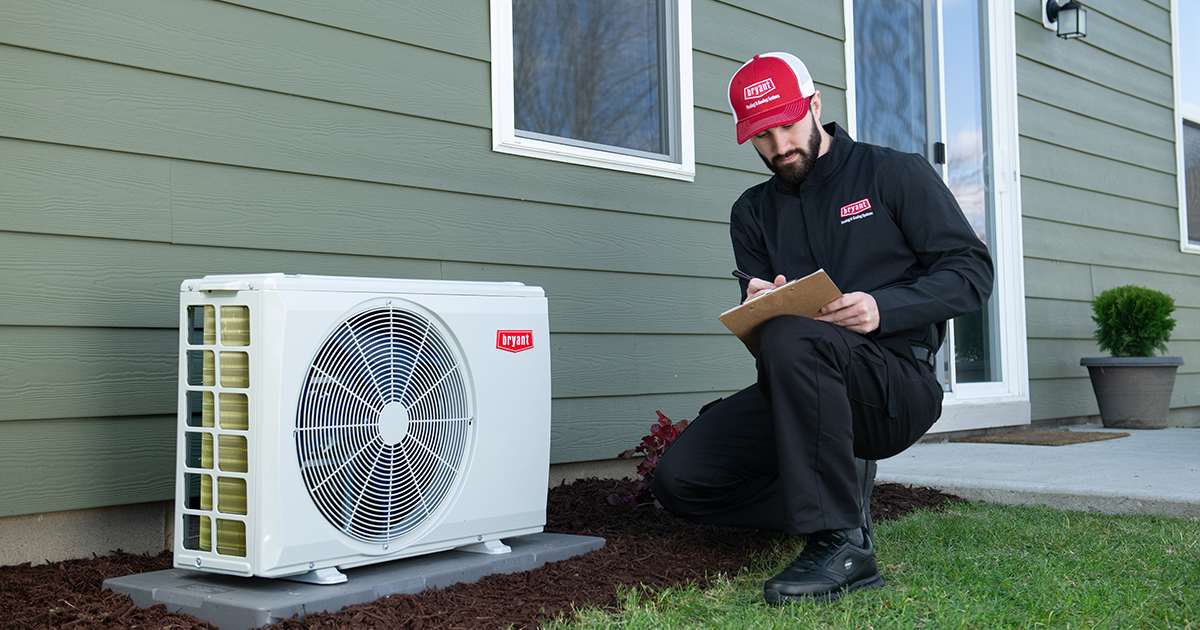 a bryant dealer finishes performing mini split installation