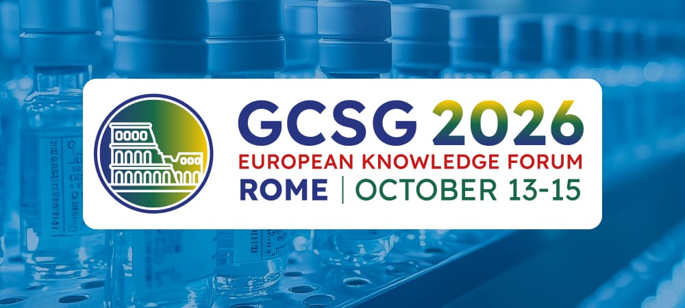 GSCG 2026 event logo over faded blue background of vaccines