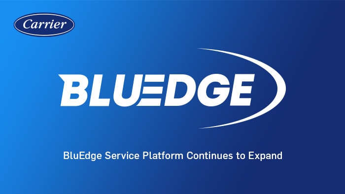 Carrier BluEdge logo on blue background, BluEdge service platform continues to expand Carrier BluEdge logo on blue background, BluEdge service platform continues to expand