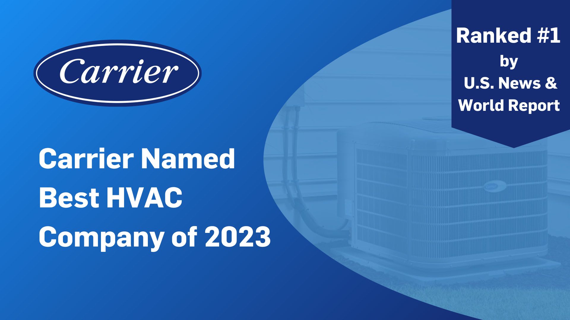 Carrier Named Best HVAC Company by U.S. News & World Report for Second