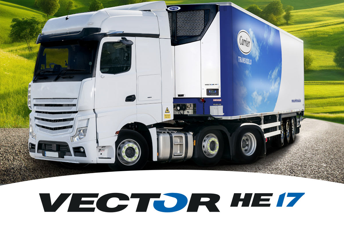 Carrier Vector HE 17 Trailer Refrigeration Unit graphic with logo
