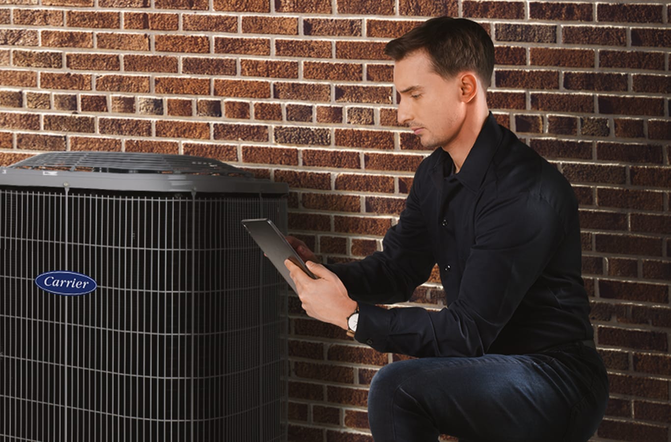 carrier-hvac-contractor-next-to-ac-unit