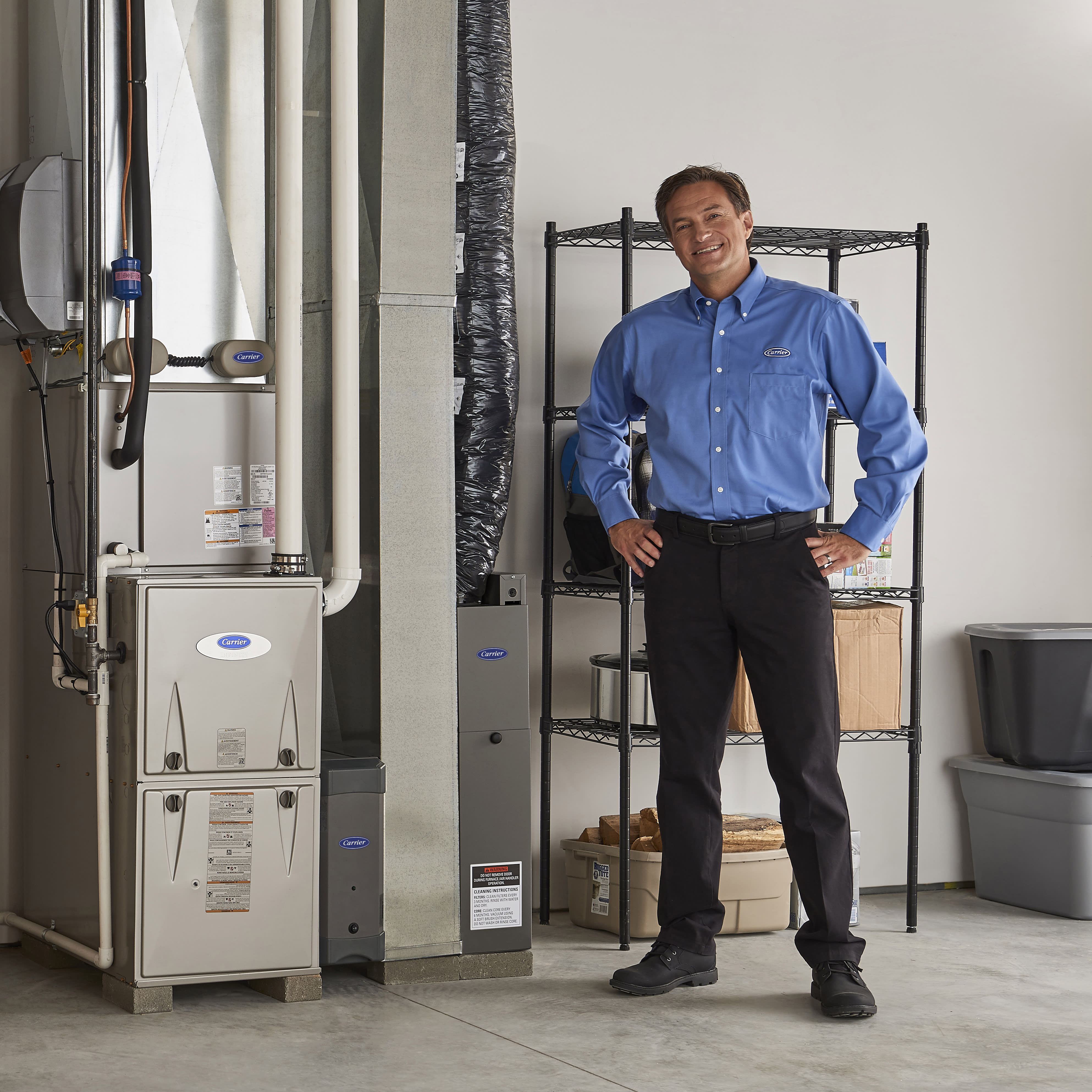 carrier-contractor-furnace-basement