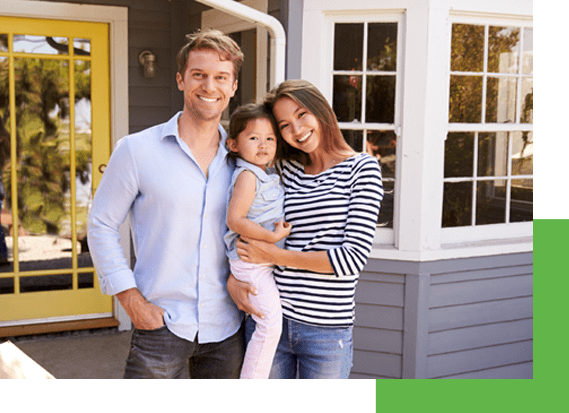 a family moving into a house and using HVAC financing