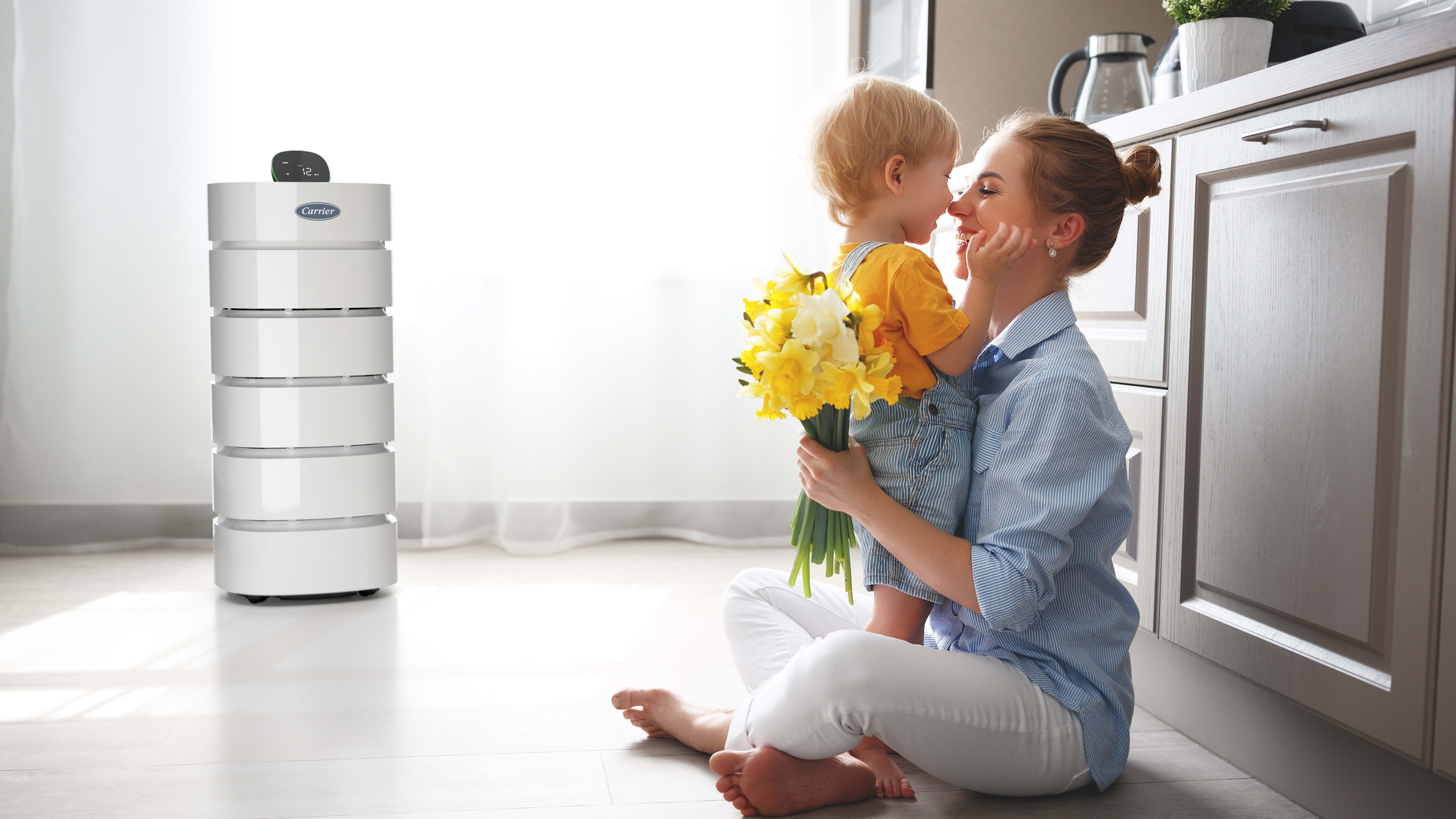 smart-room-air-purifier-XL-woman-and-child-kitchen