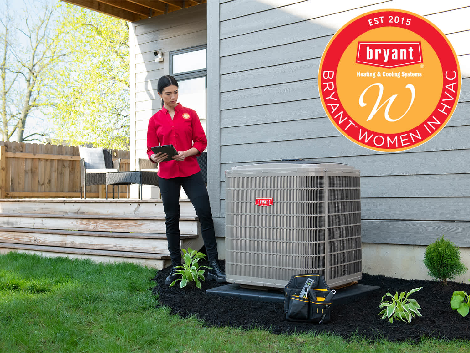 bryant-women-in-hvac-dealer-installing-new-ac