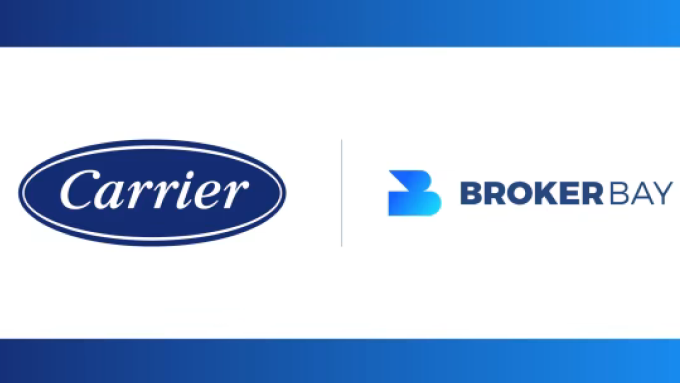 Carrier oval logo and BrokerBay logo side by side