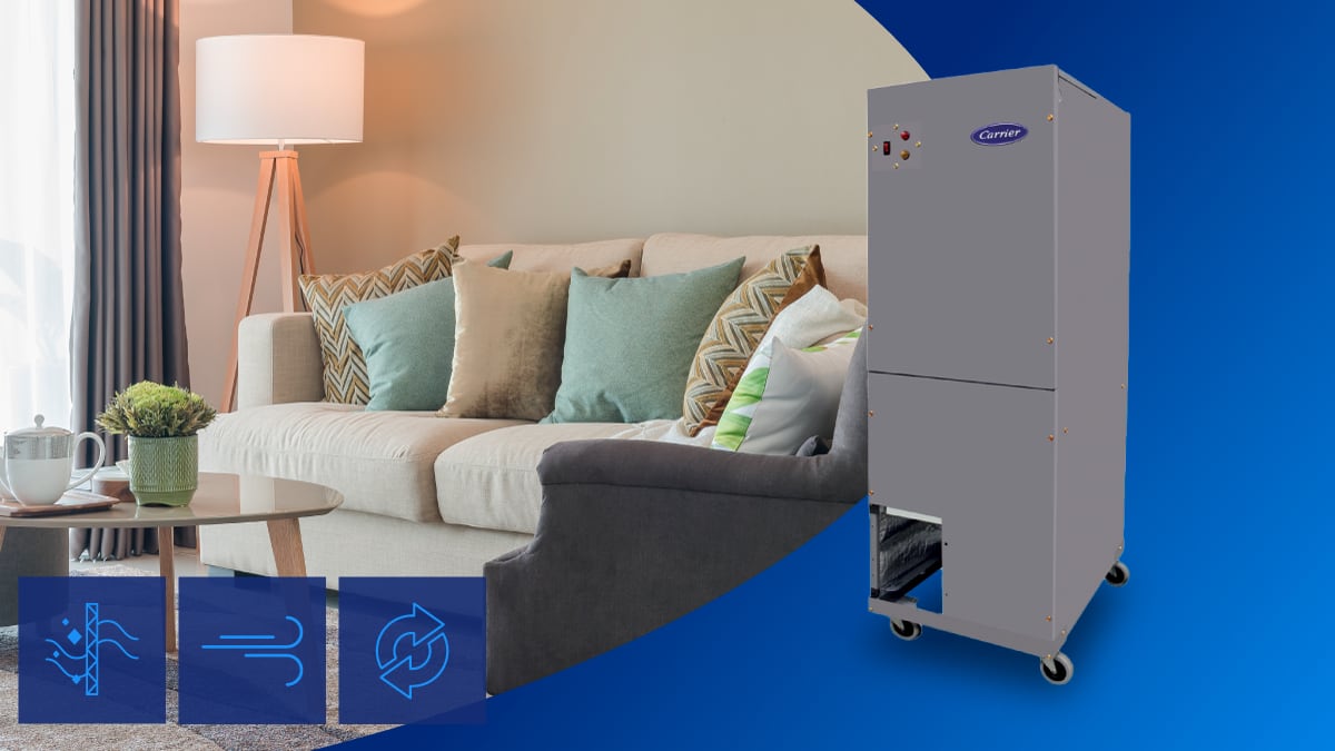 Carrier OptiClean™ Dual-Mode Air Scrubber & Negative Air Machine, Carrier Corporation, Healthy Buildings, Best Invention of 2020, Mobile Air Purifier, Healthy Indoor Air Quality